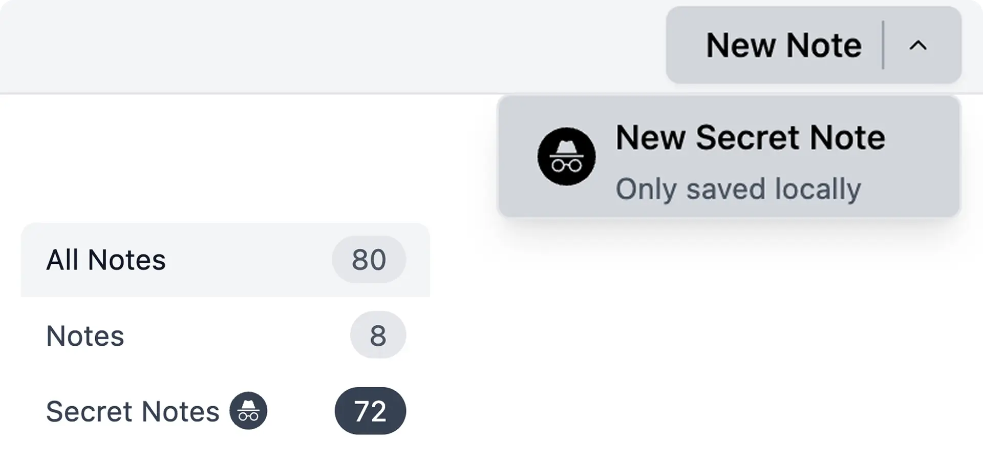 Cedar note-taking interface with secret notes and privacy features